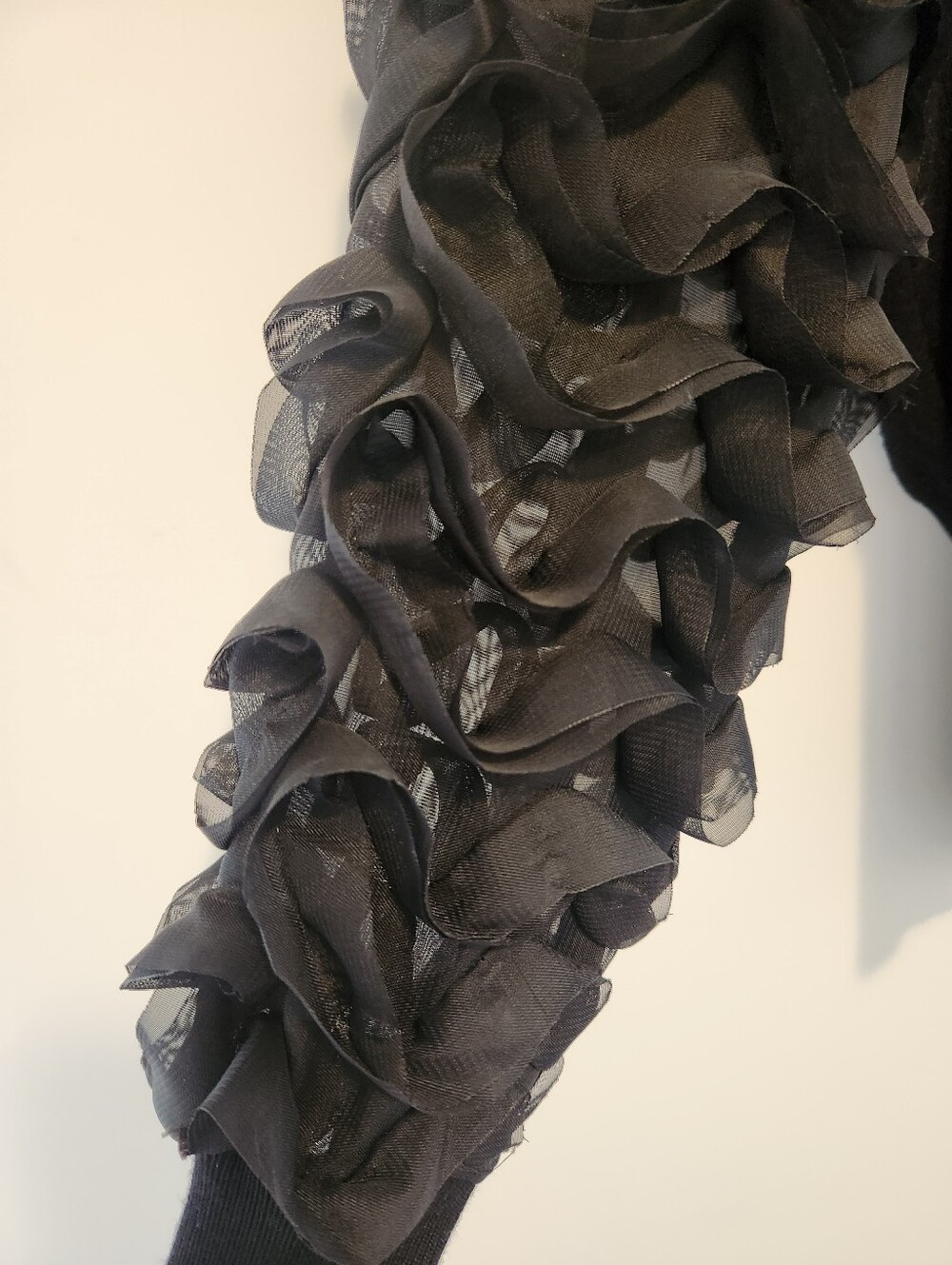 QED London Black Ruffle Sleeve Sweater - Picture 3 of 6